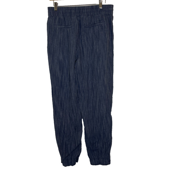 Women's Small Athleta Retreat Linen Ankle Pant Navy Blue Jogger 100% Linen - Picture 3 of 5